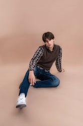 Men's Knitted V-Neck Sweater